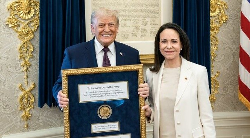Maria Corina Machado Awards Her Nobel Peace Prize Medal to President Trump